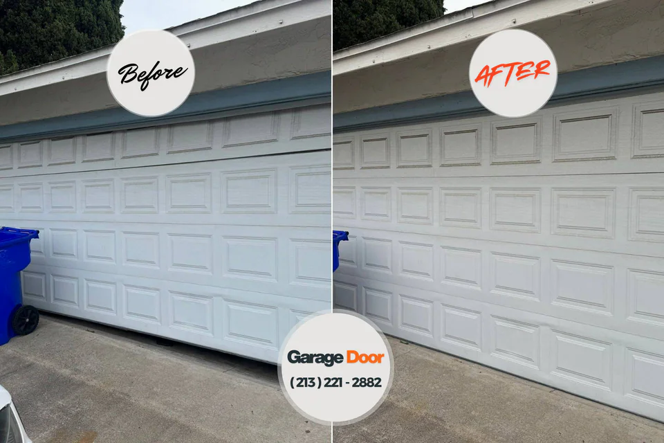 Before and after: garage door repair New Hempstead, NY